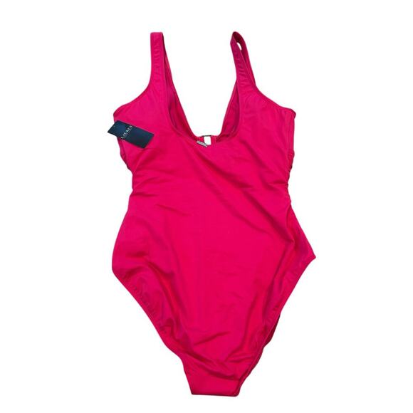 Lauren by Ralph Lauren Ring Swimsuit One Piece Orchid Pink Size 16 NWT - Picture 7 of 13